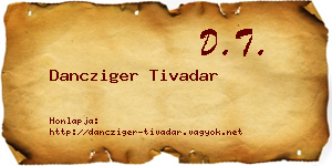 Dancziger Tivadar névjegykártya